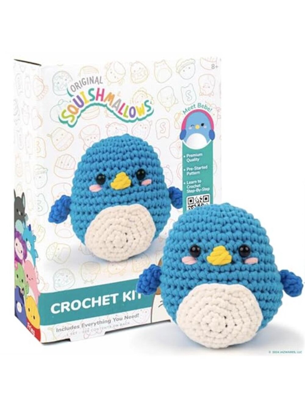 Beginner Crochet Kit DIY Plush Bluebird Amigurumi Yarn Craft Complete Set
